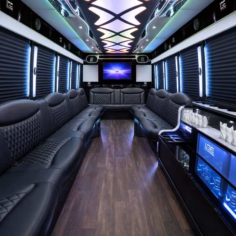15 Passenger Party Bus Interior