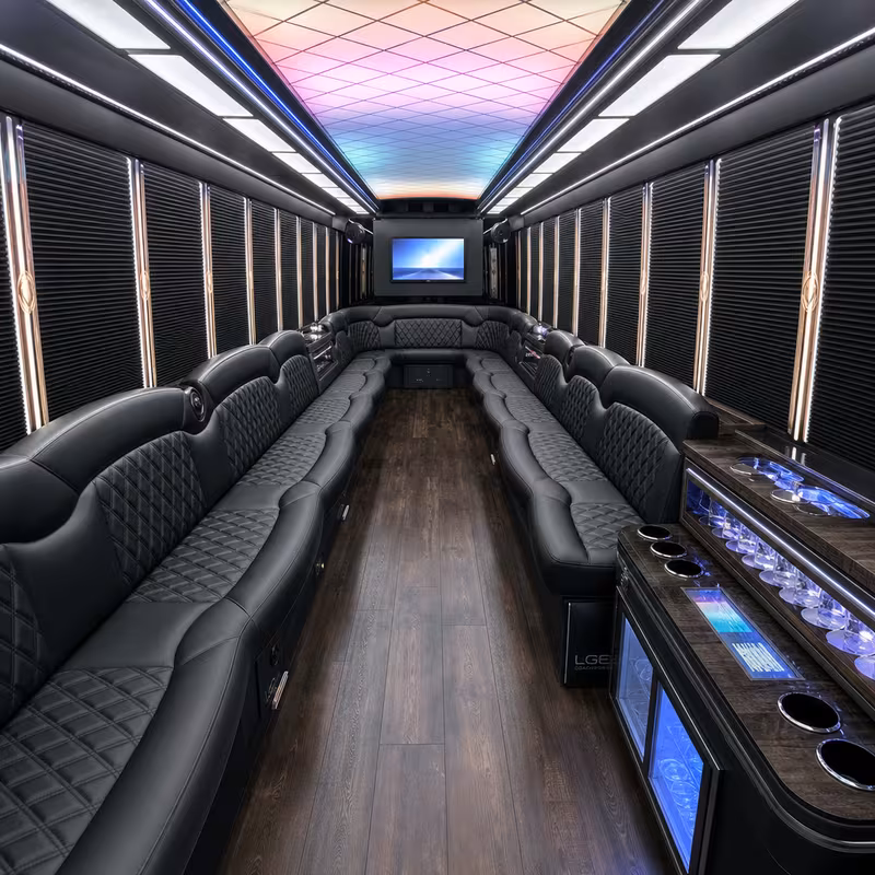 18 Passenger Party Bus Interior