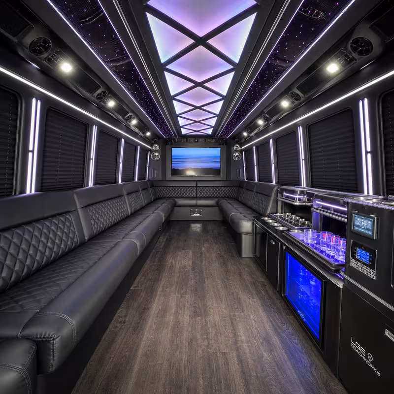 18 Passenger Party Bus Interior