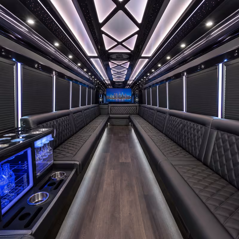 20 Passenger Party Bus Interior