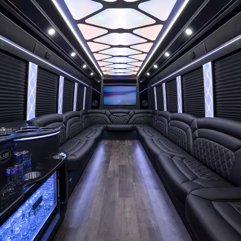 20 Passenger Party Bus Interior