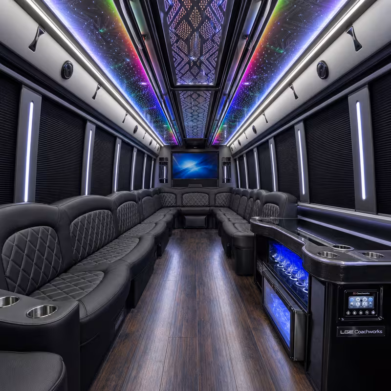25 Passenger Party Bus Interior