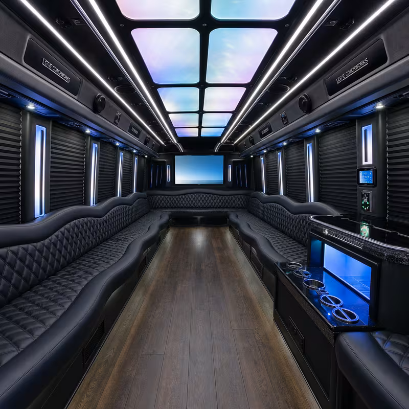 28 Passenger Party Bus Interior