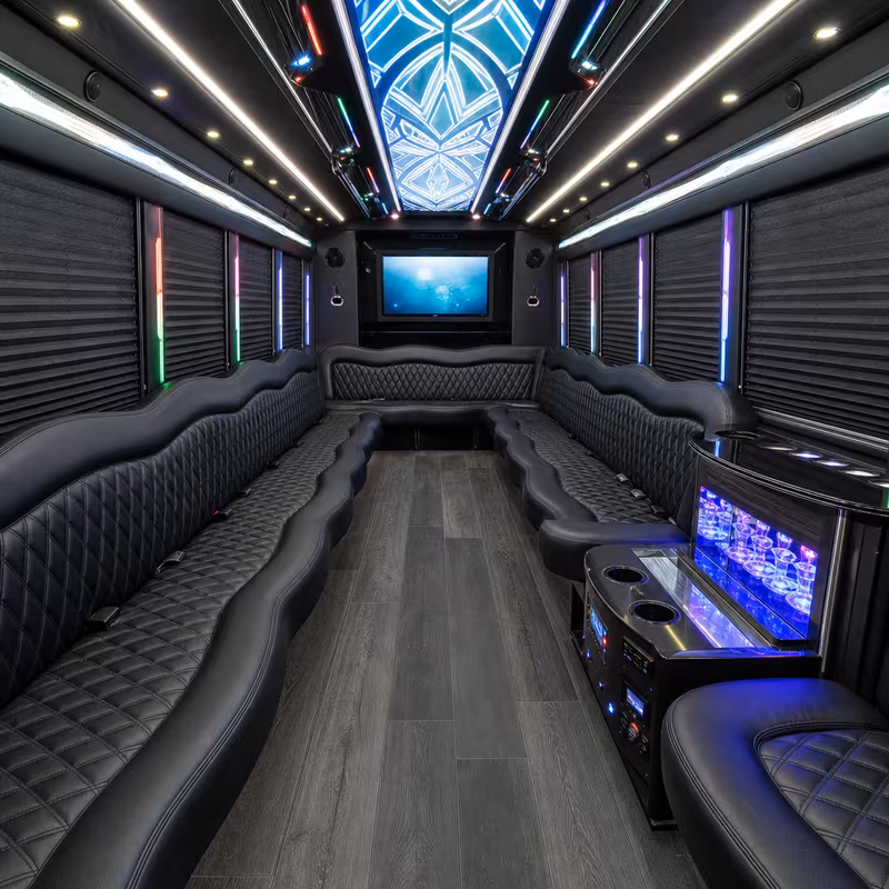 30 Passenger Party Bus Interior