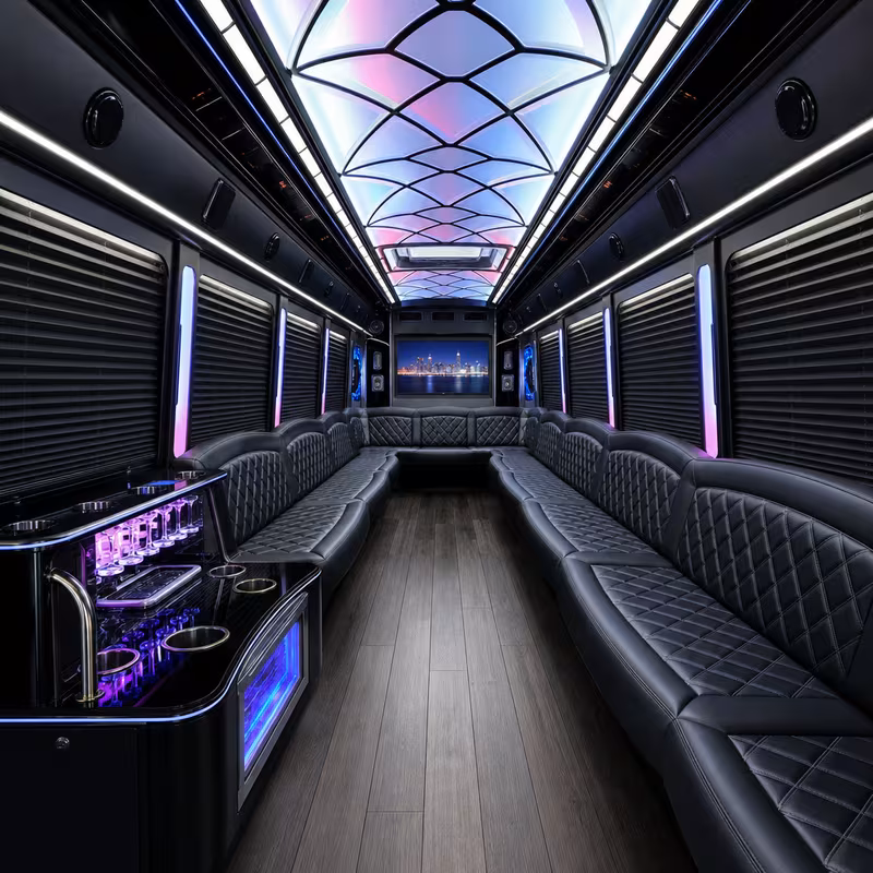 40 Passenger Party Bus Interior