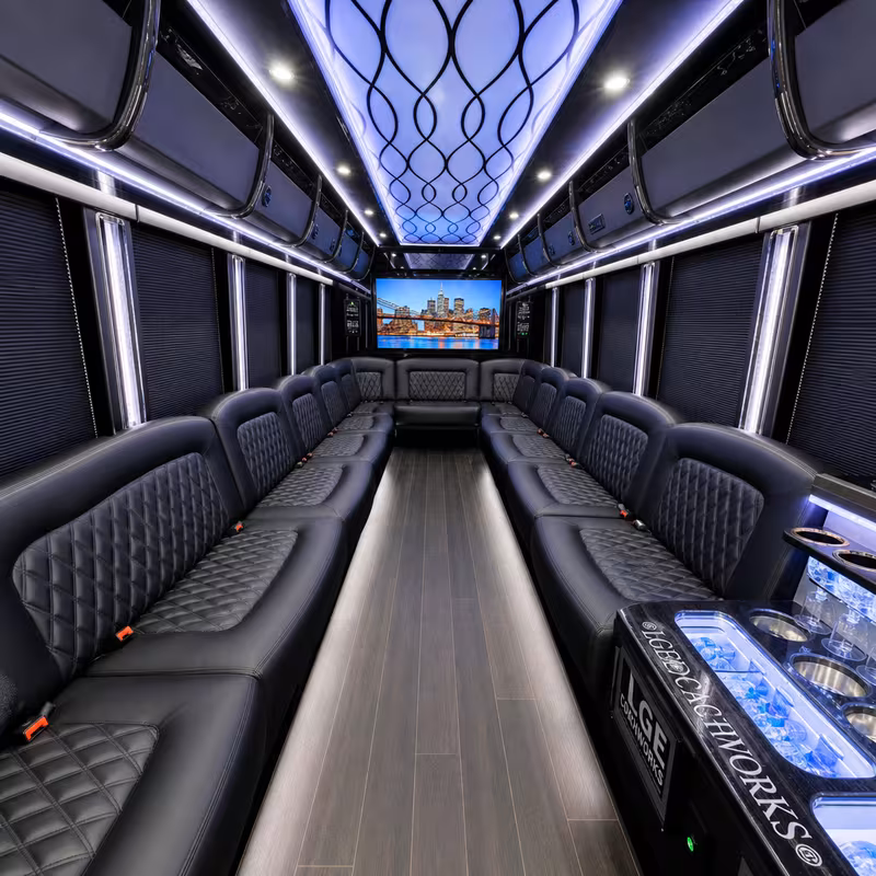 40 Passenger Party Bus Interior