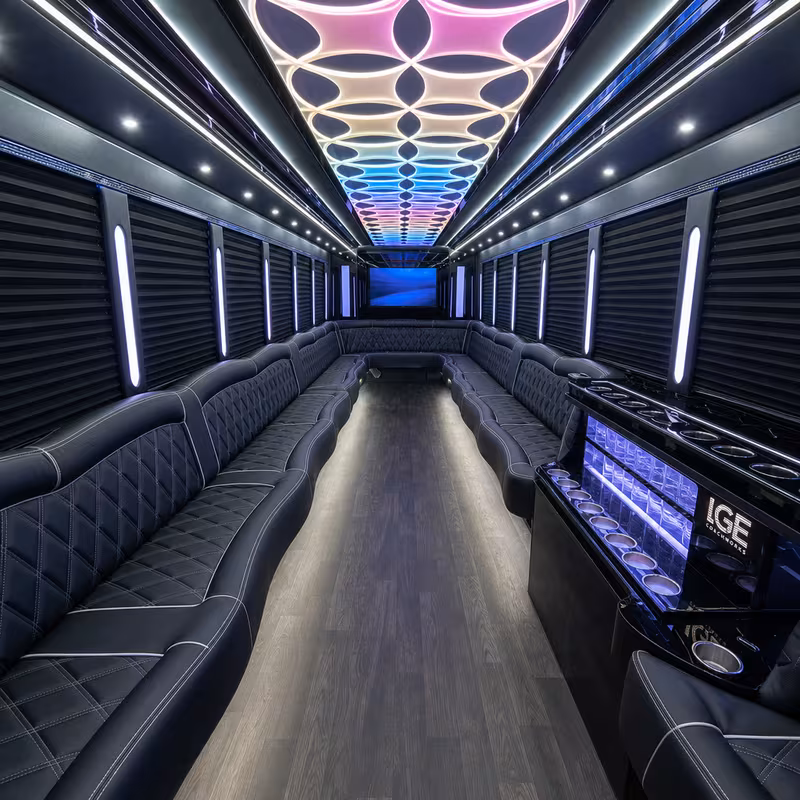 50 Passenger Party Bus Interior