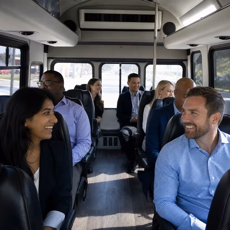 Black Mercedes Sprinter van staged for an Savannah Corporate Transportation group