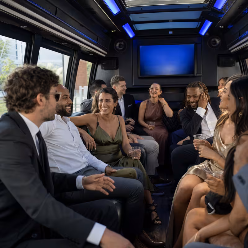 Black Mercedes Sprinter van staged for an Savannah Private Event Transportation group