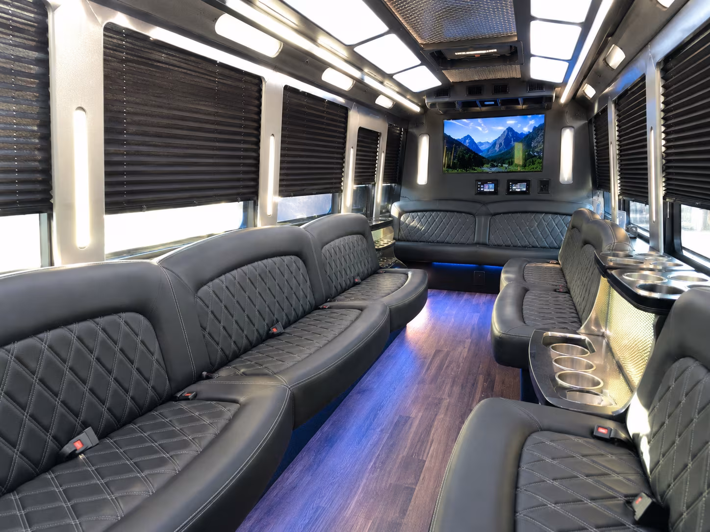 Savannah Birthday, Sweet 16, & Quinceañera Transportation party bus interior